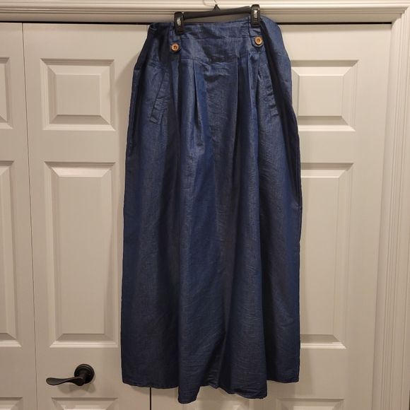 Elegant Blue Maxi Skirt - Picture 1 of 6